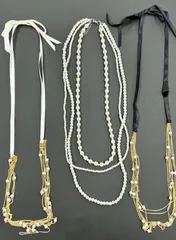 【まとめ売り】韓国輸入　パール、リボンネックレス