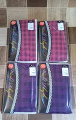 未開封未使用品 Tights タイツ ピンク パープル カラータイツチェック柄 4足セット 50デニール 相当 M-L サポートタイプ レディース ストッキング