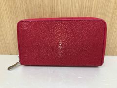 スティングレー 長財布 ポリッシュ加工 ウォレットレッド 小銭入れ 