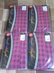 未開封未使用品 Tights タイツ ピンク カラータイツチェック柄 4足セット 50デニール 相当 M-L サポートタイプ レディース ストッキング