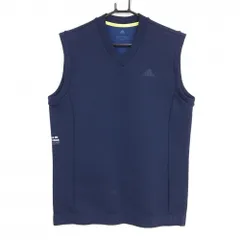 【超美品】アディダス ベスト ネイビー Vネック 胸元ロゴ メンズ O(XL) ゴルフウェア adidas