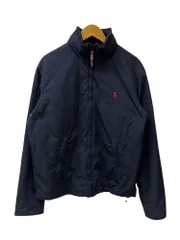 POLORALPH LAUREN (ポロラルフローレン) ウォームアップジャケット 裏地フリース ナイロン 古着 2WAY ポニー刺繡 M ネイビー メンズ/025