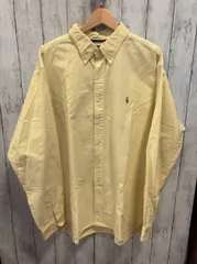 RALPH LAUREN ラルフローレン 長袖シャツ イエロー 擦れ有り ボタンダウンシャツ classic fit サイズXXL 汚れ、ほつれ複数箇所有り