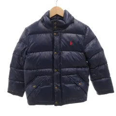 ポロ ラルフローレン POLO RALPH LAUREN ダウンジャケット ブルゾン スタンドカラー ナイロン ポニー刺繍 紺 ネイビー 7 130cm /FF