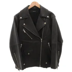 ジャーナルスタンダード JOURNAL STANDARD シープレザー ビッグ ライダース ブルゾン 革ジャン ダブル ジップアップ F 黒 ブラック /FF