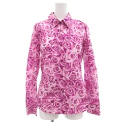 アニエスベー agnes b. 長袖シャツ ブラウス バラ柄 花柄 紫 パープル 白 ホワイト /GV