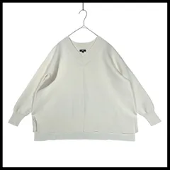 【2024SS】 プラステ　PLST　サイドスリットVネックニット　プルオーバー　ホワイト　白