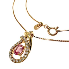 ピンクサファイア 0.316ct ダイヤモンド 計0.17ct ネックレス K18ゴールド 18金  3.3g 45cm レディース 【中古】【真子質店】【NN】【ex】