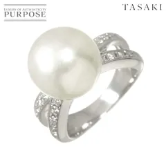 タサキ TASAKI 11号 リング 白蝶真珠 12.4mm ダイヤ 0.26ct Pt プラチナ パール 指輪 田崎真珠 Pearl Ring 90308909