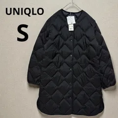 未使用品 タグ付き UNIQLO ユニクロ ウルトラライトダウン リラックスコート サイズ S 黒 ブラック ダウン90% 軽量 450455 レディース ダイヤ風キルト ポケッタブル仕様 保存袋付き フィルパワー750 プレミアムダウン ノーカラー
