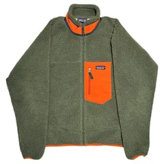Patagonia(パタゴニア) 2016's Classic Retro X Cardigan クラシック レトロ エックス カーディガン ボア フリース 23056 S カーキ×オレンジ