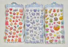 ３枚セット！可愛いデザイン３種類の中空ぷくぷく立体3Dシール