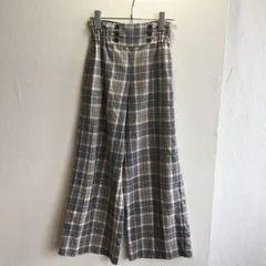 美品✨ ジーユー GU ワイドパンツ チェック柄 ロング ハイウエスト タック入り 脚長効果 美脚 ゆったり 楽ちん カジュアル ナチュラル シンプル レトロ ブラウン ベージュ キッズ