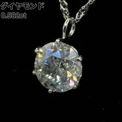 ダイヤモンド ネックレス 0.582CT 一粒ダイヤ プラチナ PT999 PT850 日本宝石科学協会 鑑定書付き