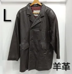 ks60◆コルビジェジャケット風 (L) カーコート vintageレザージャケット  ハーフコート 羊革  メンズ ダークブラウン