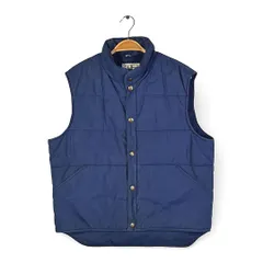 80s エルエルビーン ヴィンテージ ナイロンベスト 中綿 ネイビー L.L.BEAN サイズM相当 古着 DD0501