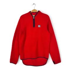 80s ヘリーハンセン ノルウェイ製 ヴィンテージ フリースジャケット プルオーバー レッド HELLY HANSEN サイズM相当 DD0502