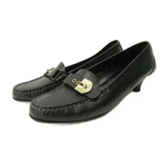 サルヴァトーレフェラガモ Salvatore Ferragamo パンプス シューズ ローヒール ベルト レザー 6 23.0cm 黒 ブラック 0126 IBO87