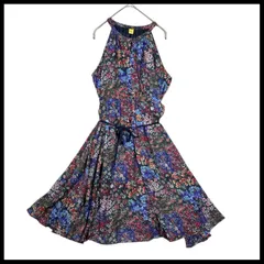 ポールスミス　Paul Smith　花柄　フローラル　総柄　ノースリーブワンピース　ホルターネック　フレアワンピース　膝丈
