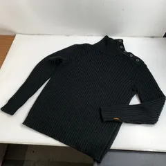 f001 H ヒューゴボス タートルネック ニット Mサイズ ブラック ボタン 太リブ HUGO BOSSのサムネイル