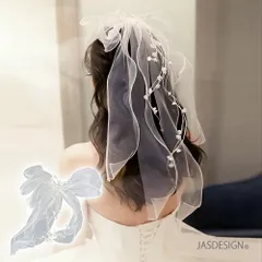 ウェディング 結婚式 ヘッドドレス リボン ヘアアクセサリー 髪飾り コサージュ ヘッドアクセサリー チュール ブライダル リーフ フラワー 花 小花 ツタ ボンネリボン ボンネクリップ かわいい 人気 送料無料 JM-374