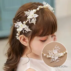 ヘアアクセサリー ヘッドドレス カチューシャ 髪飾り ヘアクリップ 子供 キッズ 入学式 卒業式 結婚式 披露宴 ピアノ 発表会 女の子 パール 花びら お花 フラワー アレンジ 手作り ハンドメイド 送料無料 JM-397