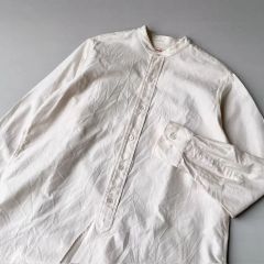 Theory 24年製 シアー バンドカラーシャツ S オーバーサイズ 洗える 