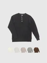 JEMORGAN ジェーイーモーガン ビッグ ワッフル サーマル ヘンリー Tシャツ 長袖 厚手 ワッフルT 肉厚 無地 インナー アウター 秋冬 定番 伸縮性 保温性 JC187-52