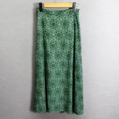 Sybilla シビラ ロング スカート 柄物 総柄 刺繍 古着 レトロ 日本製 グリーン系 M A828