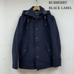 古着〗BURBERRY BLACK LABEL ニットダッフルコート ブラック - メルカリ