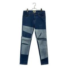 Vivienne Westwood ANGLOMANIA / ヴィヴィアンウエストウッドアングロマニア | オーブロゴ ペイント加工 スキニー デニム パンツ | 40 | インディゴ/ホワイト | レディース