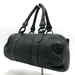 【美品】イビザ IBIZA ハンドバッグ ドラムバッグ 筒型 本革 レザー 黒 ブラック