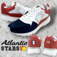 Atlantic STARS アトランティックスターズ イタリア製 POLARIS BNBF-FG24 ポラリス FR フランス スウェードレザー メッシュ切替 スニーカー シューズ AS28BNBFFG24 定価5.1万 ホワイト▲075▼50627m01