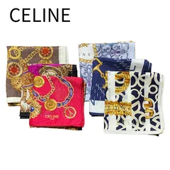 CELINE セリーヌ ハンカチ 6点 セット シルク 綿混 総柄 ロゴ