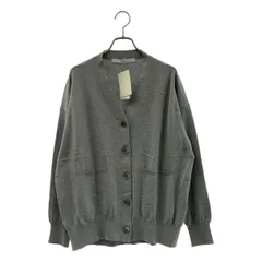 【新品】  Framework / フレームワーク | 2025SS | イタリアヤーン CO Vネック ニットカーディガン | F | グレー | レディース