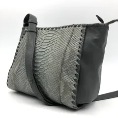 イビザ IBIZA ショルダーバッグ パイソン 本革 レザー ヘビ革 グレー 日本製