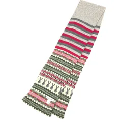 Paul Smith collection ポールスミス コレクション ジャガードマフラー  スコットランド製/ボーダー    マルチカラー/グレー レディース / 240001185194