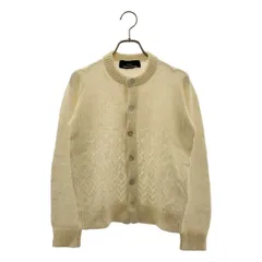 tricot COMME des GARCONS / トリココムデギャルソン | 2017AW | アルパカ混 ダイヤ柄 クルーネック ニットカーディガン | ホワイト | レディース