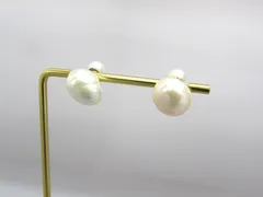 淡水パール バロックパール ピアス ストレートバーベル 14/20刻印 K14GF 金張り 真珠 アクセサリー 服飾小物 保管13