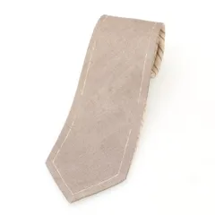 【中古】ポールスミスコレクション PAUL SMITH COLLECTION シルク 無地ネクタイ グレージュ【メンズ】