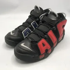 【中古】NIKE AIR MORE UPTEMPO 96 Black and University Red スニーカー 28.5cm DJ4400-001 ブラック レッド ネイビー ナイキ モアテン[10]
