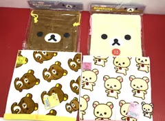 未使用 リラックマ  コリラックマ パイル巾着 (フェイス)  / ミニタオル タグ付き 約250×横250㎜