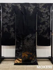 振袖 仮絵羽 金駒 金彩 舞台衣装 正絹 未仕立て品 八掛付き MOK890