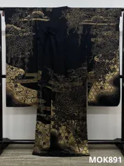 振袖 仮絵羽 金駒 金彩 舞台衣装 正絹 未仕立て品 八掛付き MOK891