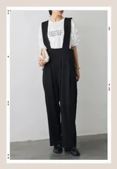 人気　ハイウエストサロペット　frene