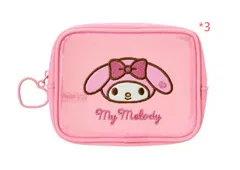 sanrio マイメロディ ミニポーチ*3  メッシュ素材 ファスナー式 ハート 小物入れ メイク 化粧 透け感 夏 かわいい サンリオ