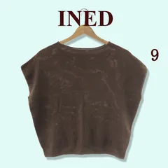 INED イネド トップス ニット セーター 半袖 ドルマンスリーブ ラウンドネック レディース ブラウン 9