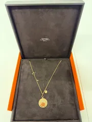 美品　エルメス　エクスリブリスPMネックレスPG