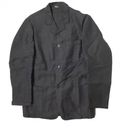 フレンチヴィンテージ Dubure & Deverchere Black Moleskin Lapel Tuck Martingal Jacket ブラックモールスキン ラペルワークジャケット 44 ブラック ユーロ アンティーク VINTAGE カバーオールのサムネイル