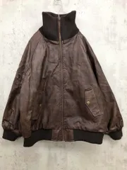 Java ジャバ jv1070055 リブタートル フェイク レザー オーバーサイズ ジャケット sizeS/茶 ■■ レディース